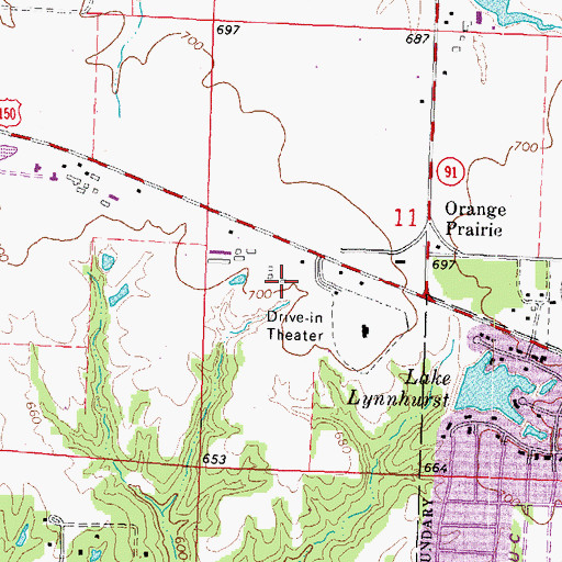 Topographic Map of Warren Frye Farms Heliport, IL