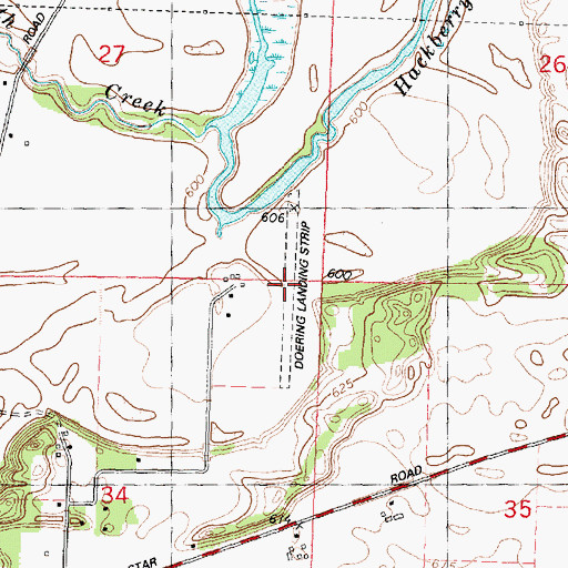 Topographic Map of Doerings Port Airport (historical), IL