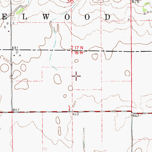 Topographic Map of Rowe Airport (historical), IL