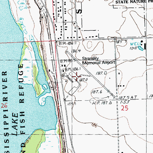 Topographic Map of Tri-Township Airport, IL