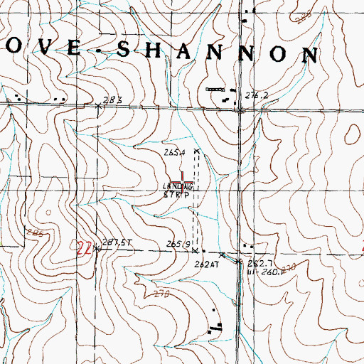 Topographic Map of Kenneth Moll Airport (historical), IL