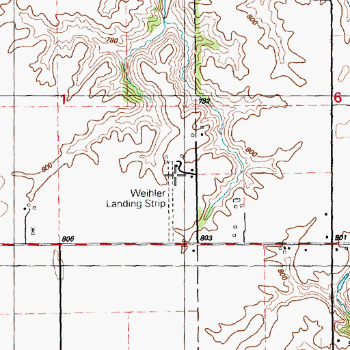 Topographic Map of Weihler Airport, IL