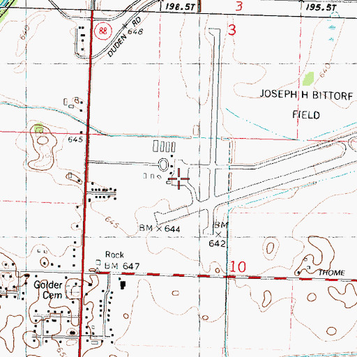 Topographic Map of Whiteside County Airport-Jos H Bittorf Field, IL