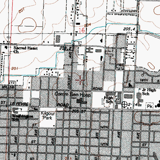 Topographic Map of CGH Medical Center Heliport, IL