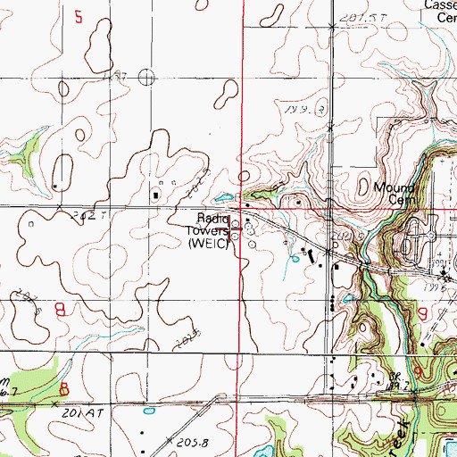 Topographic Map of WEIC-FM (Charleston), IL