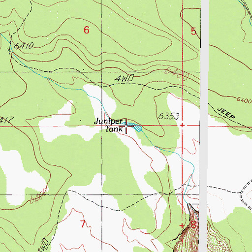 Topographic Map of Juniper Tank, AZ