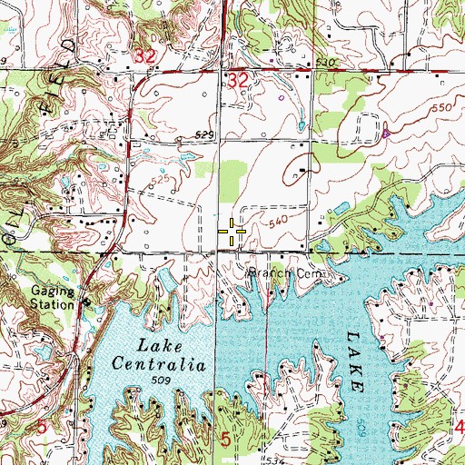 Topographic Map of WJBD-FM (Salem), IL