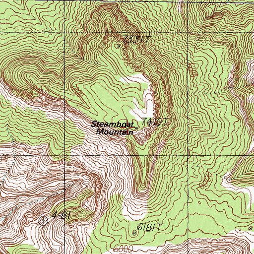 Topographic Map of Steamboat Mountain, AZ