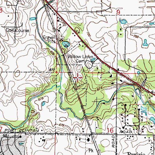 Topographic Map of WNVR-AM (Vernon Hills), IL