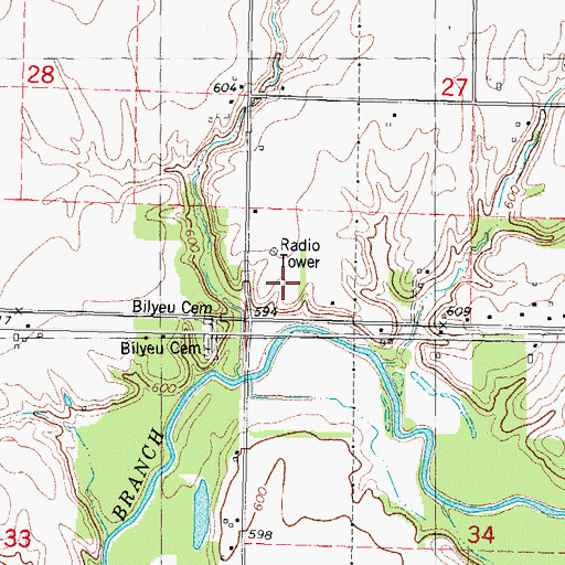 Topographic Map of WDZQ-FM (Decatur), IL