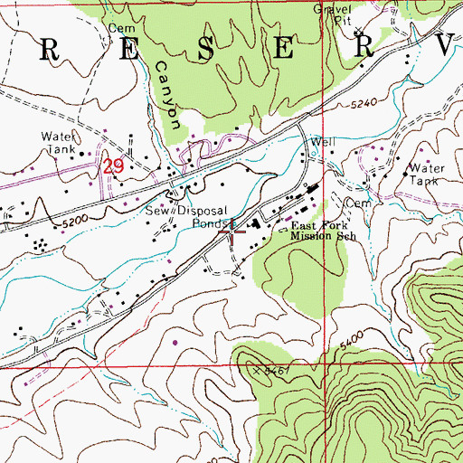 Topographic Map of East Fork Lutheran School, AZ