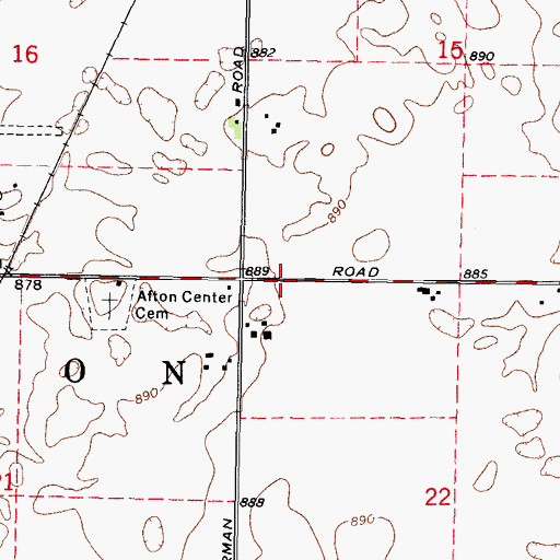 Topographic Map of Township of Afton, IL