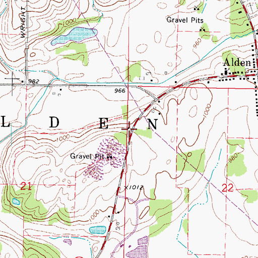 Topographic Map of Township of Alden, IL