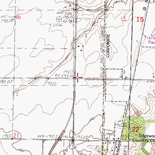 Topographic Map of Township of Auburn, IL