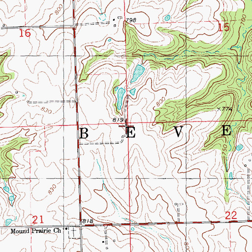 Topographic Map of Township of Beverly, IL