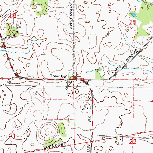 Topographic Map of Township of Big Grove, IL