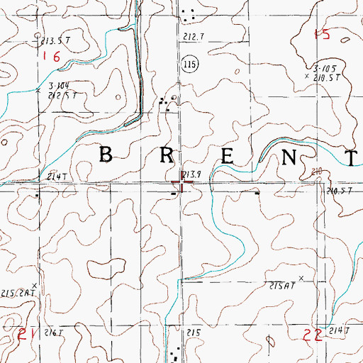 Topographic Map of Township of Brenton, IL