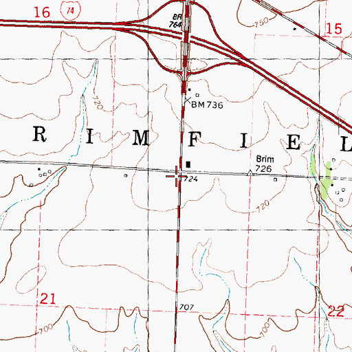 Topographic Map of Township of Brimfield, IL