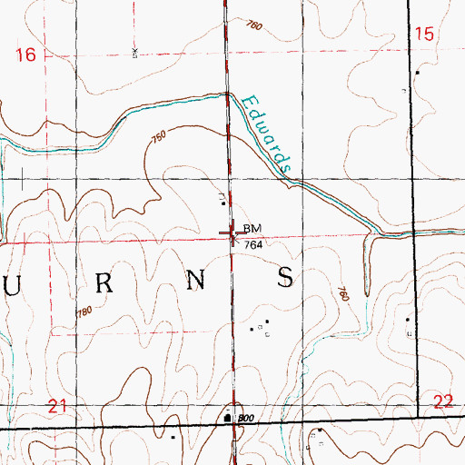 Topographic Map of Township of Burns, IL