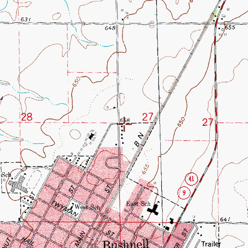 Topographic Map of Township of Bushnell, IL