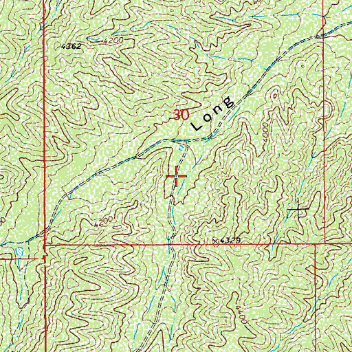 Topographic Map of Left Branch Long Hollow, AZ
