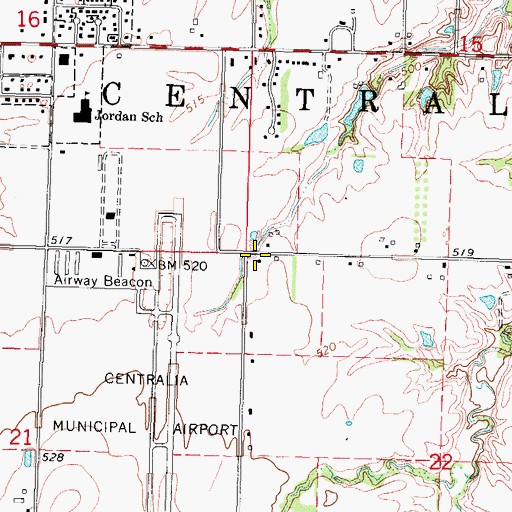 Topographic Map of Township of Centralia, IL