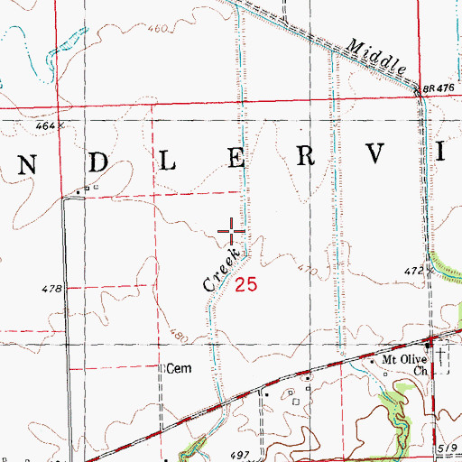 Topographic Map of Township of Chandlerville, IL