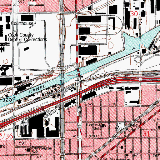 Topographic Map of City of Chicago, IL