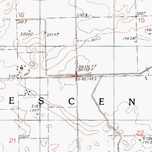 Topographic Map of Township of Crescent, IL