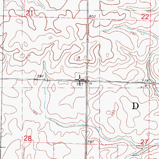 Topographic Map of Township of Downs, IL