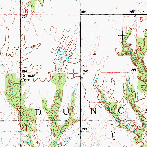 Topographic Map of Township of Duncan, IL