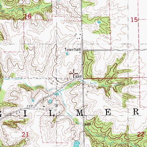 Topographic Map of Township of Gilmer, IL