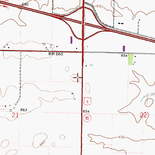 Topographic Map of Township of Hall, IL