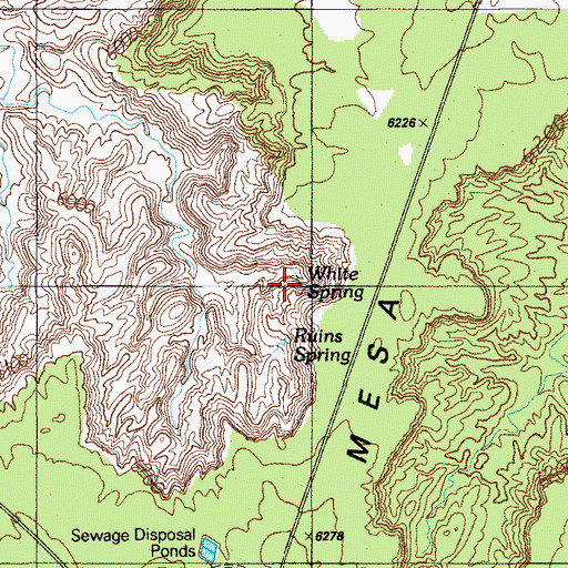 Topographic Map of White Spring, AZ