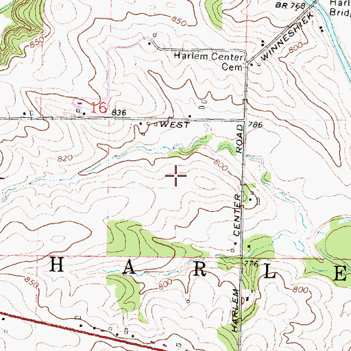Topographic Map of Township of Harlem, IL