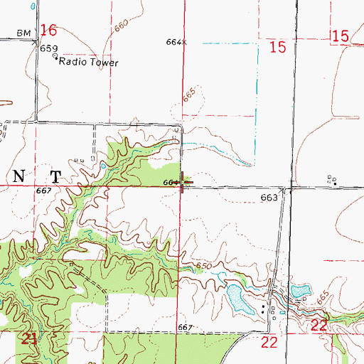 Topographic Map of Township of Honey Point, IL