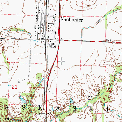 Topographic Map of Township of Kaskaskia, IL