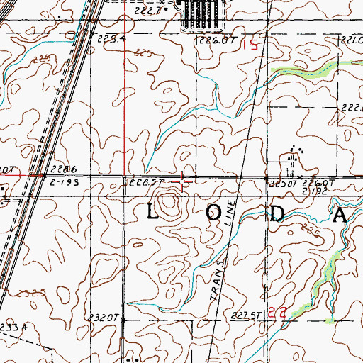 Topographic Map of Township of Loda, IL