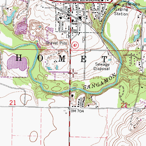 Topographic Map of Township of Mahomet, IL