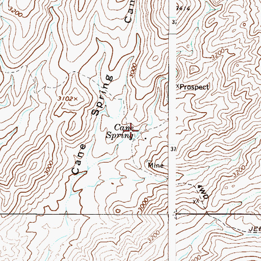 Topographic Map of Cane Spring, AZ