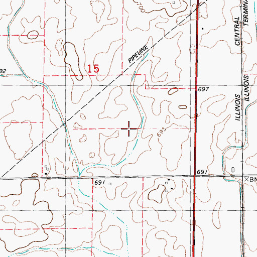 Topographic Map of Township of Maroa, IL