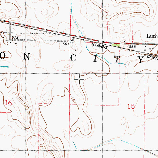 Topographic Map of Township of Mason City, IL