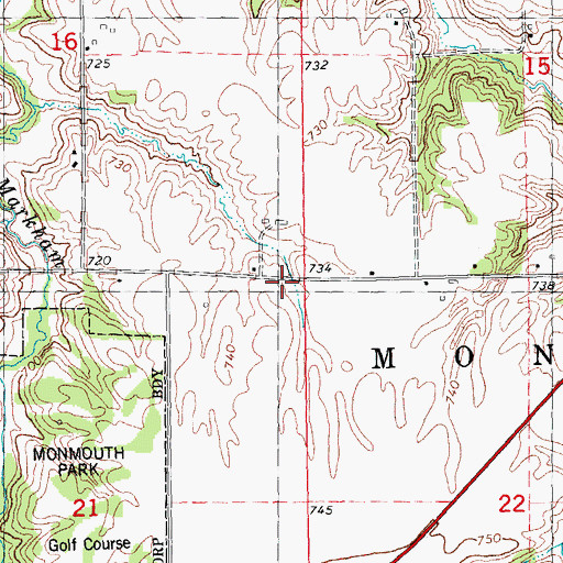 Topographic Map of Township of Monmouth, IL