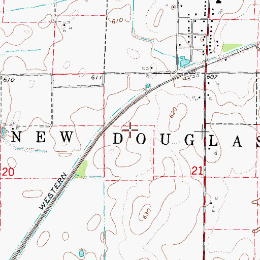 Topographic Map of Township of New Douglas, IL