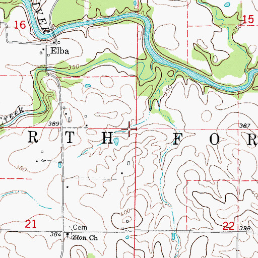 Topographic Map of Township of North Fork, IL