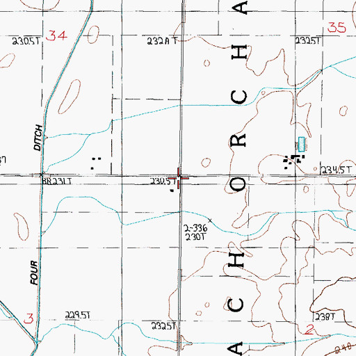 Topographic Map of Township of Peach Orchard, IL