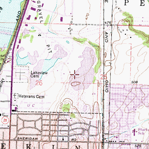 Topographic Map of Township of Pekin, IL