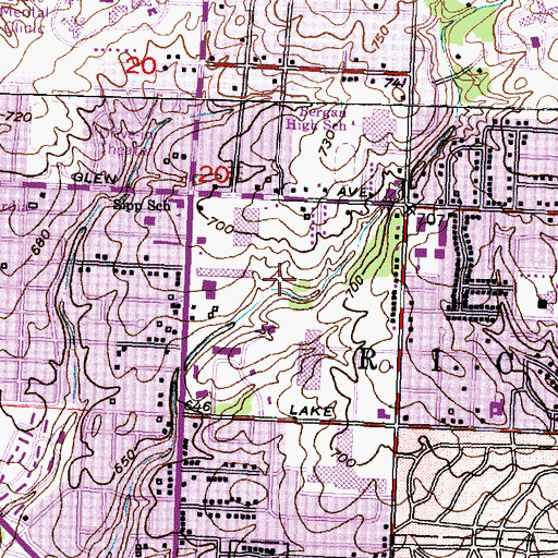 Topographic Map of Township of Peoria City, IL