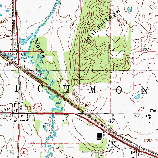 Topographic Map of Township of Richmond, IL