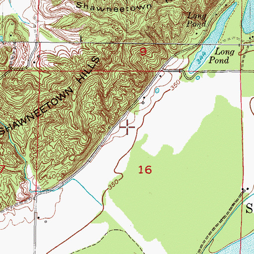 Topographic Map of Township of Shawnee, IL